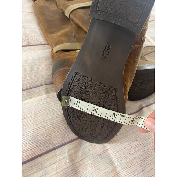 UGG Australia Women's Darcie Tall Riding Brown Distressed Boots - 7.5 - Picture 9 of 13